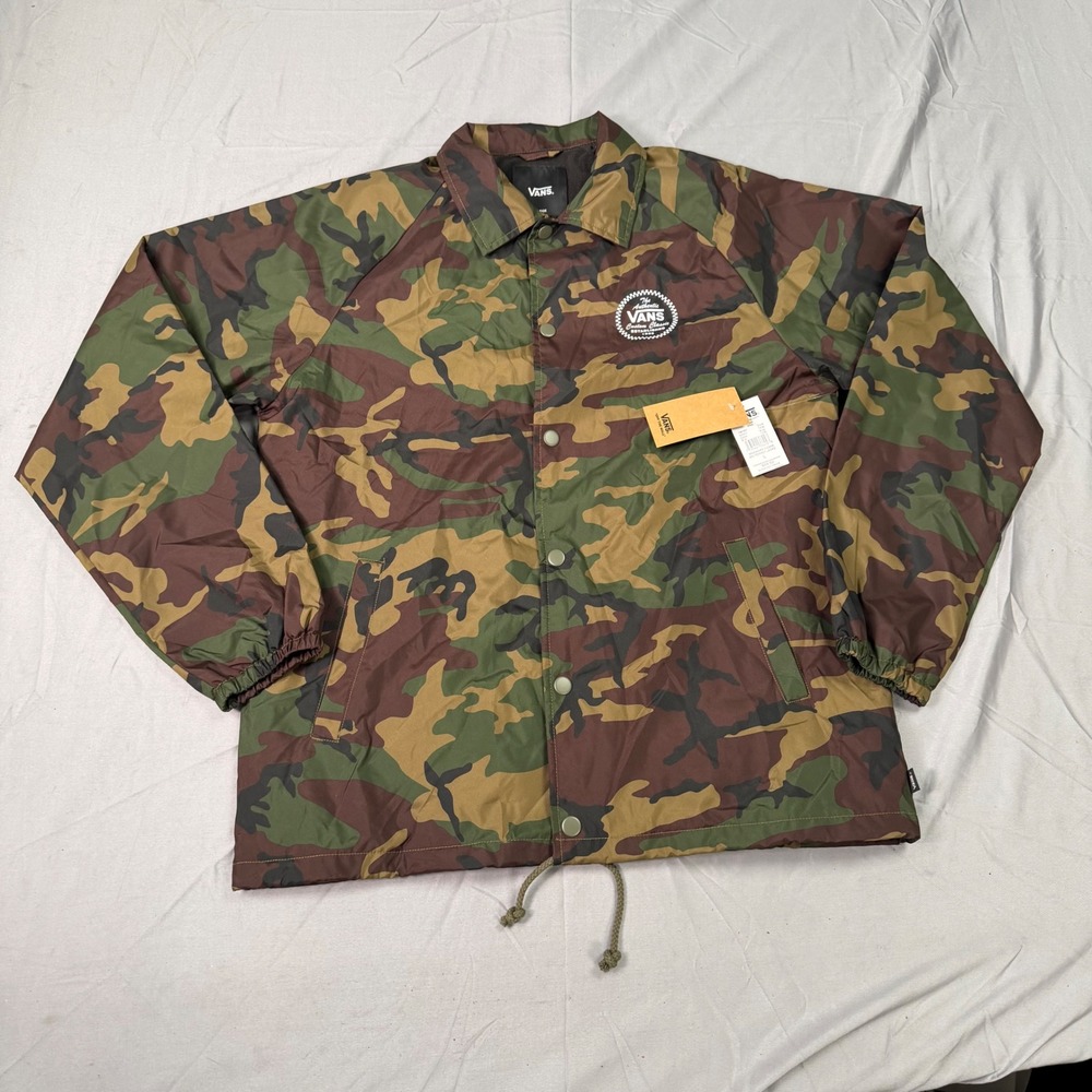Vans Torrey Coaches Jacket Mens Large Camo Windbreaker VN0A5KEYCMA New